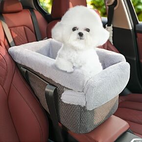 Center Console Dog Car Seat,More Stable Armrest Pet Car Booster Seat,Puppy Travel Bed for Car(Gray) in Kuwait