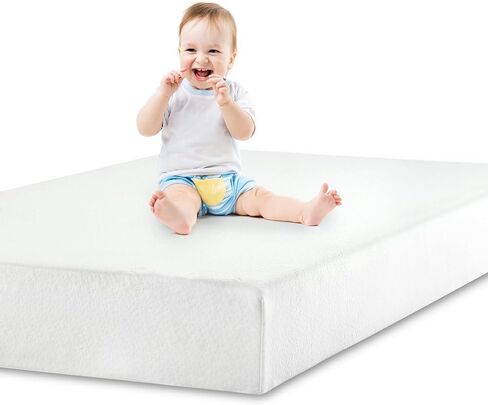 Rengue Crib Mattress, Pack and Play Mattress Pad, Dual-Sided Baby and Toddler Mattress with Cool Gel Memory Foam and Removable Cover, Fits Standard Size Cribs and Toddler Bed, 52" x 28" in Saudi Arabia