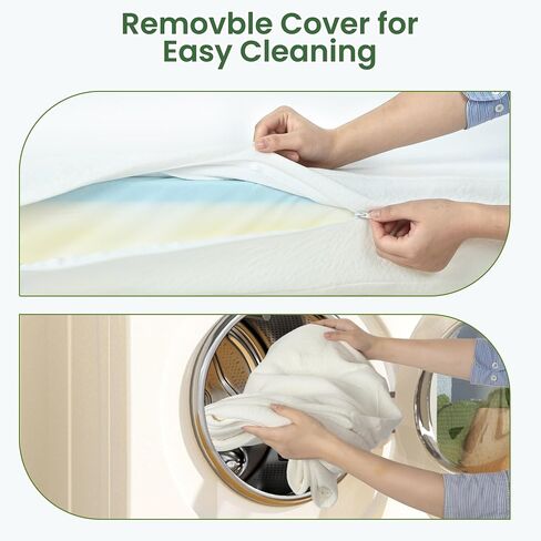 Rengue Crib Mattress, Pack and Play Mattress Pad, Dual-Sided Baby and Toddler Mattress with Cool Gel Memory Foam and Removable Cover, Fits Standard Size Cribs and Toddler Bed, 52" x 28" in Saudi Arabia