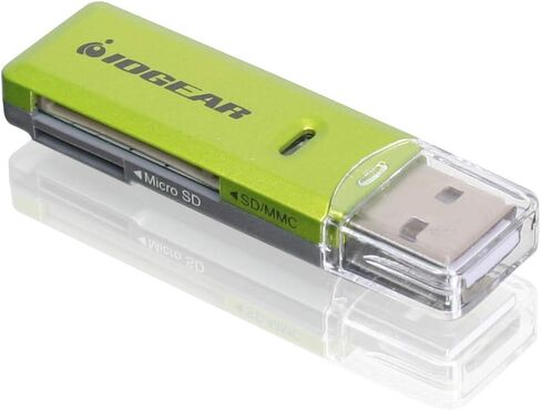 IOGEAR USB 2.0 SD Portable Card Reader - Dual Slot - Rate Up To 480Mbps - USB Powered - SDXC/SDHC/SD/Micro SDXC/Micro SD/Micro SDHC/M2/MS/CF/UHS-I - Mac/Win/Chrome - GFR204SD in Kuwait