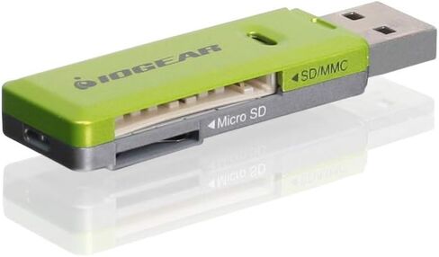 IOGEAR USB 2.0 SD Portable Card Reader - Dual Slot - Rate Up To 480Mbps - USB Powered - SDXC/SDHC/SD/Micro SDXC/Micro SD/Micro SDHC/M2/MS/CF/UHS-I - Mac/Win/Chrome - GFR204SD in Kuwait