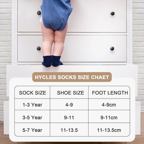 HYCLES Non Slip Toddler Socks 12 Pairs Anti Slip Low Cut Socks for Baby Boys Girls 1-7 Years Kids Ankle Socks with Grip in Kuwait
