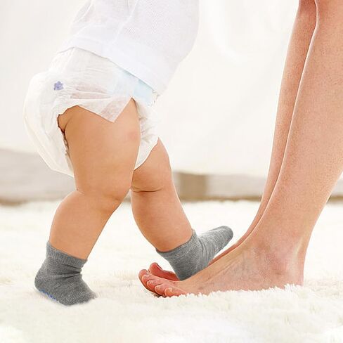 HYCLES Non Slip Toddler Socks 12 Pairs Anti Slip Low Cut Socks for Baby Boys Girls 1-7 Years Kids Ankle Socks with Grip in Kuwait