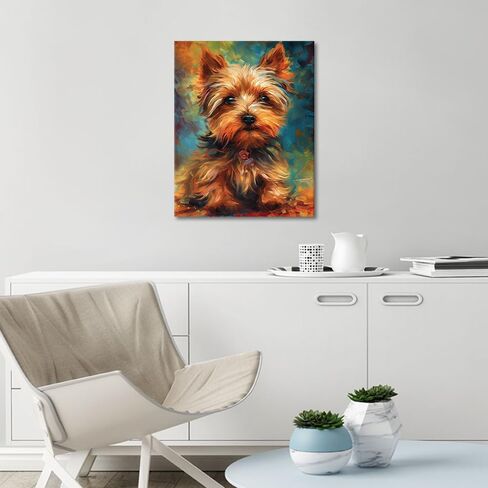 TUMOVO DIY Paint by Number Yorkshire Terrier Paint by Numbers for Adults Dog Abstract Adult Paint by Numbers Kids on Canvas Wall Art Paint by Numbers for Adults Beginner 16x20 inch in Saudi Arabia