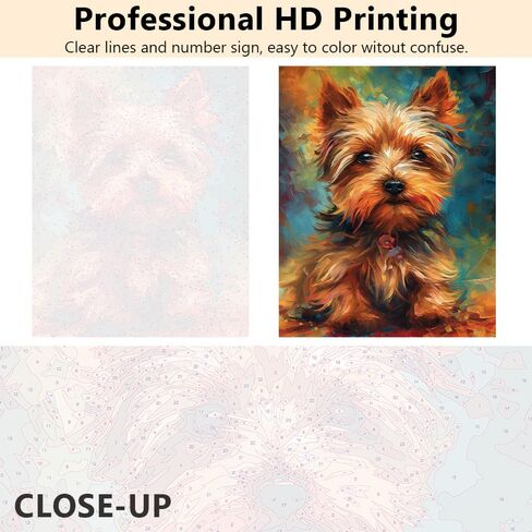 TUMOVO DIY Paint by Number Yorkshire Terrier Paint by Numbers for Adults Dog Abstract Adult Paint by Numbers Kids on Canvas Wall Art Paint by Numbers for Adults Beginner 16x20 inch in Saudi Arabia
