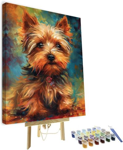 TUMOVO DIY Paint by Number Yorkshire Terrier Paint by Numbers for Adults Dog Abstract Adult Paint by Numbers Kids on Canvas Wall Art Paint by Numbers for Adults Beginner 16x20 inch in Saudi Arabia
