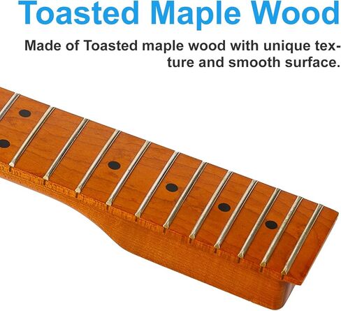 URSKOG 22fret TL غيتار كهربائي من خشب القيقب الكندي المحمص برقبة 14 بوصة نصف قطر لوحة الأصابع، صامولة عظمية، ساتان شفاف in Kuwait