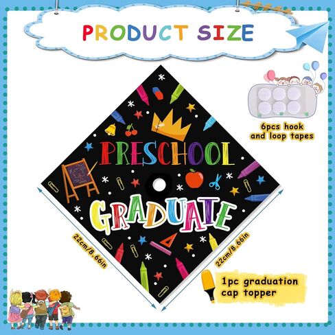 قبعة التخرج توبر لمرحلة ما قبل المدرسة رياض الأطفال الابتدائية قبعة التخرج الزينة التالي وقف رياض الأطفال غراد غطاء تغليف in Kuwait