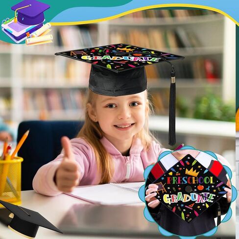 قبعة التخرج توبر لمرحلة ما قبل المدرسة رياض الأطفال الابتدائية قبعة التخرج الزينة التالي وقف رياض الأطفال غراد غطاء تغليف in Kuwait