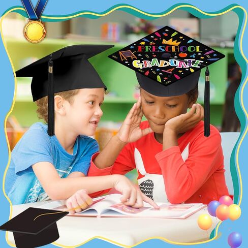 قبعة التخرج توبر لمرحلة ما قبل المدرسة رياض الأطفال الابتدائية قبعة التخرج الزينة التالي وقف رياض الأطفال غراد غطاء تغليف in Kuwait