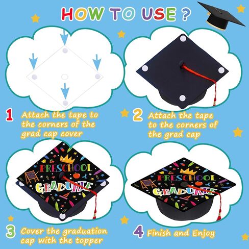 قبعة التخرج توبر لمرحلة ما قبل المدرسة رياض الأطفال الابتدائية قبعة التخرج الزينة التالي وقف رياض الأطفال غراد غطاء تغليف in Kuwait