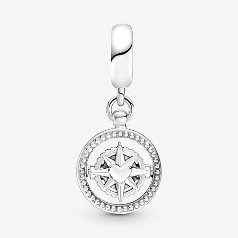 Pandora Spinning Compass أساور متدلية ساحرة أساور لحظات ساحرة - مجوهرات نسائية مذهلة - هدية للنساء في حياتك - مصنوعة من الفضة الاسترليني والكريستال الصناعي، مع صندوق هدايا in Saudi Arabia