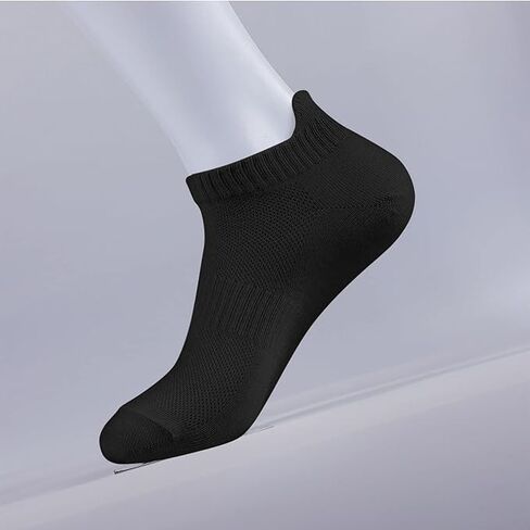 Women's and Men's Running Ankle Socks Low Cut Breathable Socks With Tab 3 Pairs, Black in Kuwait