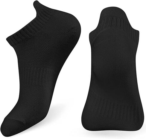Women's and Men's Running Ankle Socks Low Cut Breathable Socks With Tab 3 Pairs, Black in Kuwait