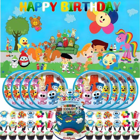 مجموعة أدوات تزيين حفلات أعياد الميلاد من Babyfirst Color Crew لافتة لافتة للأطفال لتزيين الكيك in Kuwait