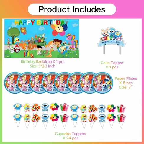 مجموعة أدوات تزيين حفلات أعياد الميلاد من Babyfirst Color Crew لافتة لافتة للأطفال لتزيين الكيك in Kuwait