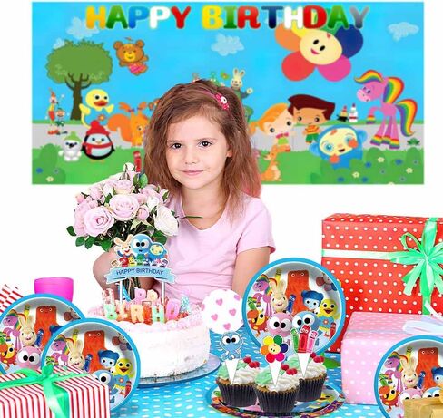 مجموعة أدوات تزيين حفلات أعياد الميلاد من Babyfirst Color Crew لافتة لافتة للأطفال لتزيين الكيك in Kuwait