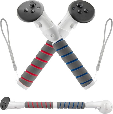 ملحقات وحدة تحكم مطورة من MVIIOE، أذرع طويلة لعلامة Gorilla لملحقات وحدة التحكم Quest 3، ومقابض مقبض VR، وعصي تمديد Beat Sabre، وتعزيز تجربة ألعاب الواقع الافتراضي (أبيض) in Kuwait