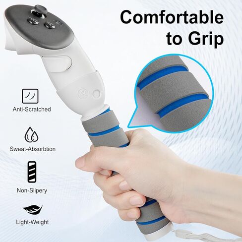 ملحقات وحدة تحكم مطورة من MVIIOE، أذرع طويلة لعلامة Gorilla لملحقات وحدة التحكم Quest 3، ومقابض مقبض VR، وعصي تمديد Beat Sabre، وتعزيز تجربة ألعاب الواقع الافتراضي (أبيض) in Kuwait