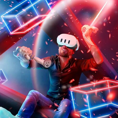 ملحقات وحدة تحكم مطورة من MVIIOE، أذرع طويلة لعلامة Gorilla لملحقات وحدة التحكم Quest 3، ومقابض مقبض VR، وعصي تمديد Beat Sabre، وتعزيز تجربة ألعاب الواقع الافتراضي (أبيض) in Kuwait