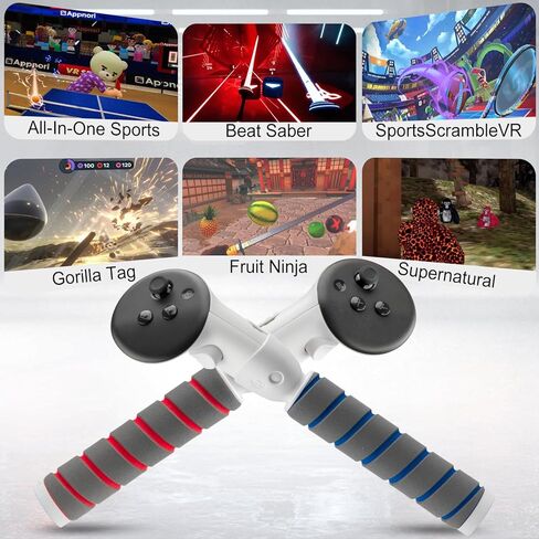 ملحقات وحدة تحكم مطورة من MVIIOE، أذرع طويلة لعلامة Gorilla لملحقات وحدة التحكم Quest 3، ومقابض مقبض VR، وعصي تمديد Beat Sabre، وتعزيز تجربة ألعاب الواقع الافتراضي (أبيض) in Kuwait