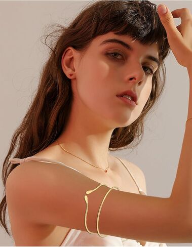 SONNYX 2 قطعة سوار الذراع العلوي الإسورة للنساء الفضة الذهب قابل للتعديل شارة الذراع الحد الأدنى بسيط مفتوح الذراع الكفة مجوهرات هدية in Kuwait