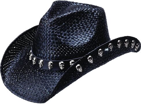 Peter Grimm Ltd Unisex Gotham Straw Cowboy Hat Black One Size in Saudi Arabia