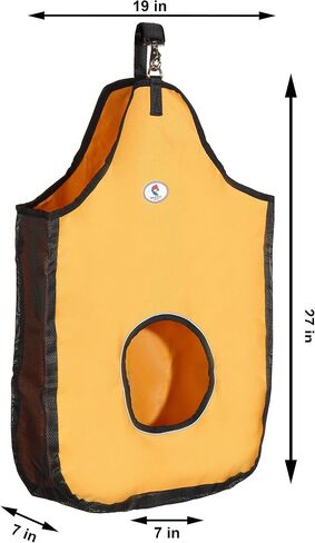 حقيبة حمل Hay Feeder 1200 D من Majestic Ally للخيول والأغنام مع زخرفة عاكسة - تقلل من النفايات - تأتي مع شبكة قش مقاس 91.44 سم. (أسود) in Saudi Arabia