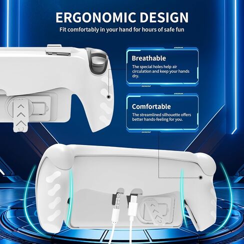 Full Protective Case for PlayStation Portal / PS5 Portal, Portable Cover Protector for PSP/PlayStation Portal Remote Player with Stand, Detachable Front Shell, Frosted Handheld Design (White) in Saudi Arabia