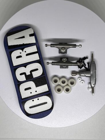 LEEFAI Op3ra Pro Fingerboard Complete 34 * 96mm Maples Wood Deck,UV Printing Graphic-Solid Single Axles Pro Trucks & 5 Urethane Bearing Wheels,-Replace Bushings-Blocks(Blue) Edition in Kuwait