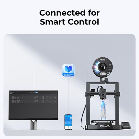 طابعة Creality Ender 3 V3 KE الرسمية ثلاثية الأبعاد، ترقية سرعة الطباعة القصوى 500 مم/ثانية مع مراوح مزدوجة للسكك الحديدية الخطية ذات المحور X والخوارزميات الذكية 60 وات سخان سيراميك مقاس طباعة Hotend 8.66*8.66*9.44 بوصة in Saudi Arabia
