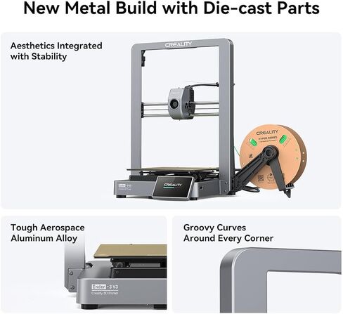 Creality Official Ender 3 V3 3D Printer,600mm/s Printing Speed,Clog-Free Extruder KIT,All-Metal Build,Auto Calibration for Leveling, Print Size 8.66 * 8.66 * 9.44 inch in Saudi Arabia