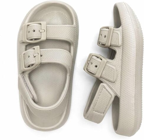 FUNKYMONKEY Pillow Slippers for Boys and Girls Adjustable Double Buckle Unisex-Child EVA Flat Sandals in Saudi Arabia