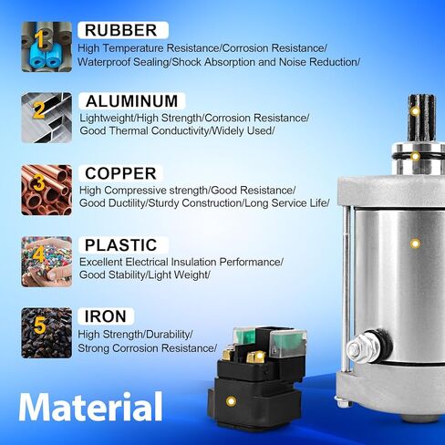 محرك بدء EvTok مع مرحل مناسب لـ Yamaha Raptor YFM700 2006-2021، Grizzly YFM700 2007-2008 ATV، استبدال 1S3-81890-00-00 410-54147 SMU0503 in Kuwait