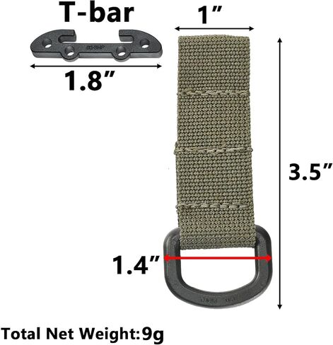 Tactical Gear T-Ring Adapter,Molle D-Ring Removable T-Bar,Battle Belt Accessories Easy T-Mount for Plate Carrier Backpack… in Saudi Arabia