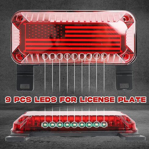 مصابيح LED لمقطورة العربة FSBCGT RV، 57 مصباح LED أحمر RV Camper Trailer مع إشارة تشغيل/دوران/فرامل/إيقاف، لوحة ترخيص بيضاء بغطاء أحمر فاتح على السطح in Kuwait