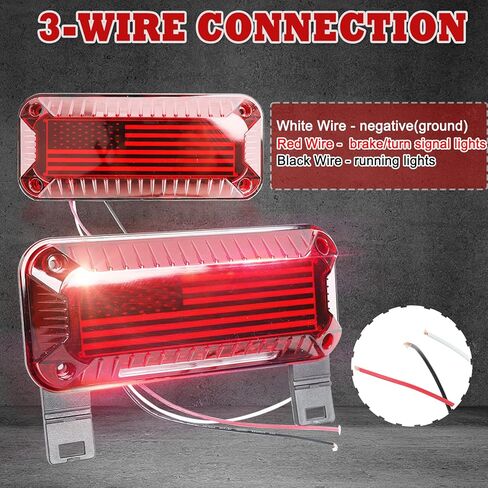 مصابيح LED لمقطورة العربة FSBCGT RV، 57 مصباح LED أحمر RV Camper Trailer مع إشارة تشغيل/دوران/فرامل/إيقاف، لوحة ترخيص بيضاء بغطاء أحمر فاتح على السطح in Kuwait