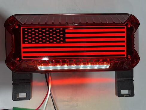 مصابيح LED لمقطورة العربة FSBCGT RV، 57 مصباح LED أحمر RV Camper Trailer مع إشارة تشغيل/دوران/فرامل/إيقاف، لوحة ترخيص بيضاء بغطاء أحمر فاتح على السطح in Kuwait