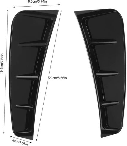 Car Fender Side Cover, Easy Installation Fender Side Vents Replacement 2Pcs Gloss Black for Side Fender Vent Decoration for Car in Saudi Arabia