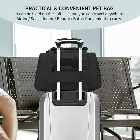 حاملات الحيوانات الأليفة المعتمدة من شركة YouTik Pet Carrier للكلاب الصغيرة، قطة صغيرة متوسطة الحجم، حاملة سفر للحيوانات الأليفة ذات جوانب ناعمة وقابلة للطي، رمادي in Kuwait