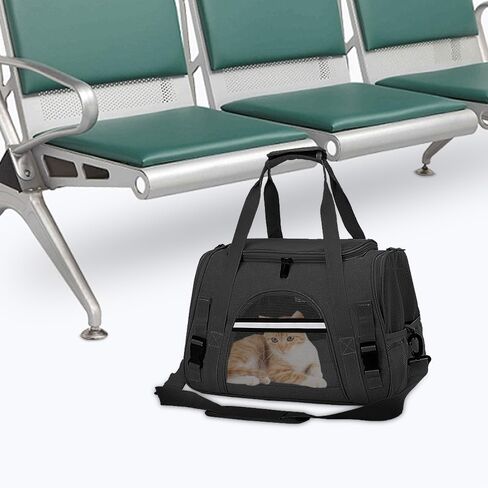 حاملات الحيوانات الأليفة المعتمدة من شركة YouTik Pet Carrier للكلاب الصغيرة، قطة صغيرة متوسطة الحجم، حاملة سفر للحيوانات الأليفة ذات جوانب ناعمة وقابلة للطي، رمادي in Kuwait