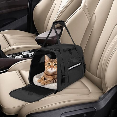 حاملات الحيوانات الأليفة المعتمدة من شركة YouTik Pet Carrier للكلاب الصغيرة، قطة صغيرة متوسطة الحجم، حاملة سفر للحيوانات الأليفة ذات جوانب ناعمة وقابلة للطي، رمادي in Kuwait
