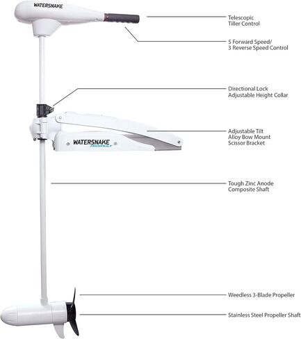 Watersnake Assault - 54 lb. Thrust 12V Electric Trolling Motor with 54" Steel Shaft - SWSB54-54 in Saudi Arabia