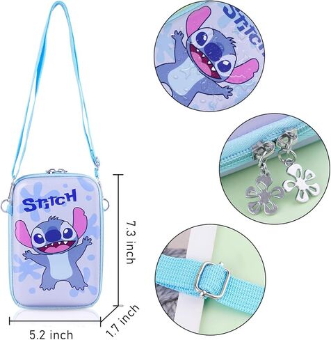 حقيبة كروس لطيفة من CNEISEJK محفظة Ohana Stitch Angel مع حامل للعملات المعدنية ومحفظة بحبل للفتيات والنساء (BAG-Sdz 2403) in Kuwait