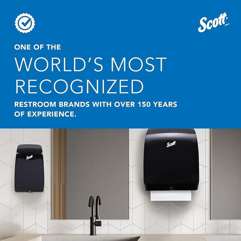 موزعات المناشف Slimroll الأوتوماتيكية من Scott® (47196)، باللون الأسود، لمناشف Orange Core Scott® Slimroll، مقاس 11.8 بوصة × 12.35 بوصة × 7.25 بوصة (الكمية 1) in Saudi Arabia