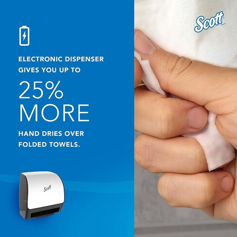 موزعات المناشف Slimroll الأوتوماتيكية من Scott® (47196)، باللون الأسود، لمناشف Orange Core Scott® Slimroll، مقاس 11.8 بوصة × 12.35 بوصة × 7.25 بوصة (الكمية 1) in Saudi Arabia