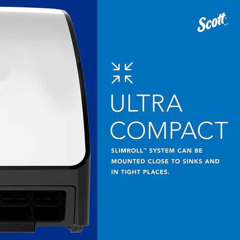 موزعات المناشف Slimroll الأوتوماتيكية من Scott® (47196)، باللون الأسود، لمناشف Orange Core Scott® Slimroll، مقاس 11.8 بوصة × 12.35 بوصة × 7.25 بوصة (الكمية 1) in Saudi Arabia