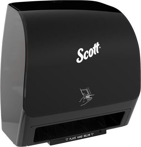 موزعات المناشف Slimroll الأوتوماتيكية من Scott® (47196)، باللون الأسود، لمناشف Orange Core Scott® Slimroll، مقاس 11.8 بوصة × 12.35 بوصة × 7.25 بوصة (الكمية 1) in Kuwait