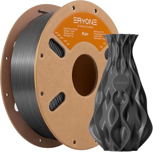 ERYONE PLA Plus Filament 1.75 مم PLA+ خيوط طابعة ثلاثية الأبعاد +/-0.03 مم، 1 كجم (2.2 رطل)/ بكرة، أسود in Kuwait