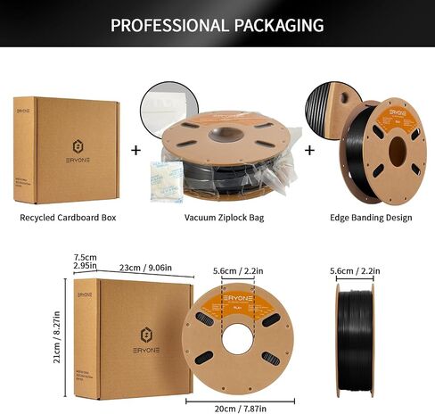 ERYONE PLA Plus Filament 1.75mm PLA+ 3D Printer Filament +/-0.03mm, 1kg (2.2lbs)/ Spool, Black in Saudi Arabia